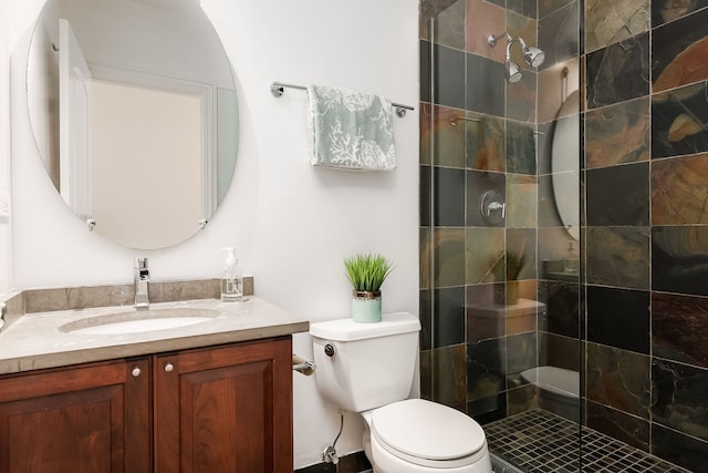 2433 W Haddon Ave Unit 1E, Chicago, IL 60622 - bathroom featuring toilet, vanity, and a tile shower
