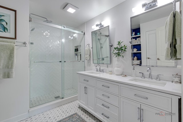769 N Winchester Dr, Palatine, IL 60067 - bathroom featuring double vanity and a stall shower