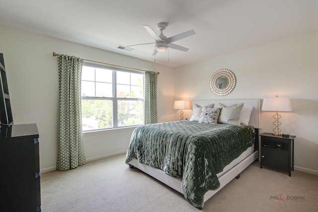 769 N Winchester Dr, Palatine, IL 60067 - bedroom featuring light carpet, baseboards, and a ceiling fan