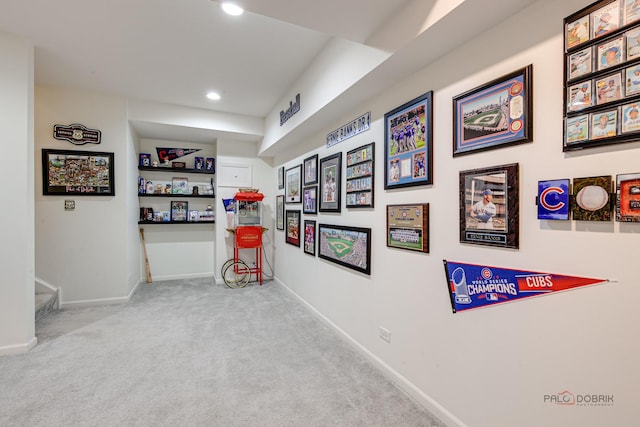 769 N Winchester Dr, Palatine, IL 60067 - corridor featuring carpet flooring, baseboards, recessed lighting, and stairway