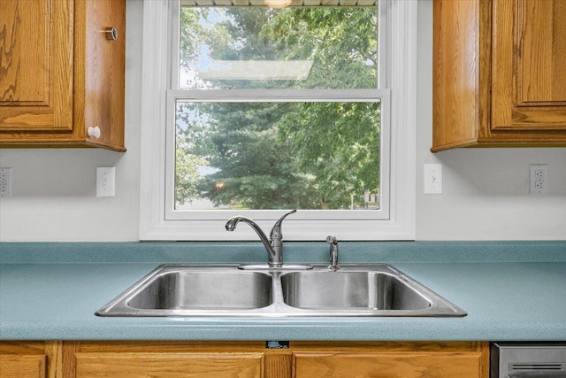 1803 Galena St, Urbana, IL 61802 - kitchen with brown cabinets and plenty of natural light