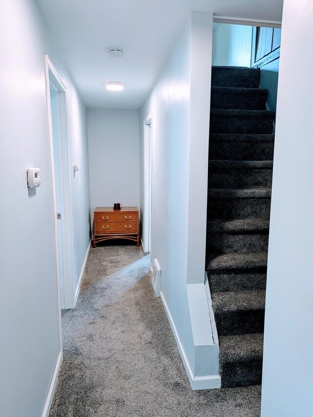 100 Watson Ave, Oglesby, IL 61348 - corridor featuring carpet flooring, stairs, and baseboards
