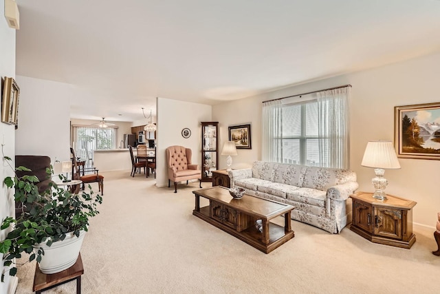 1232 Sumac Trl, Hoffman Estates, IL 60192 - carpeted living area featuring ceiling fan
