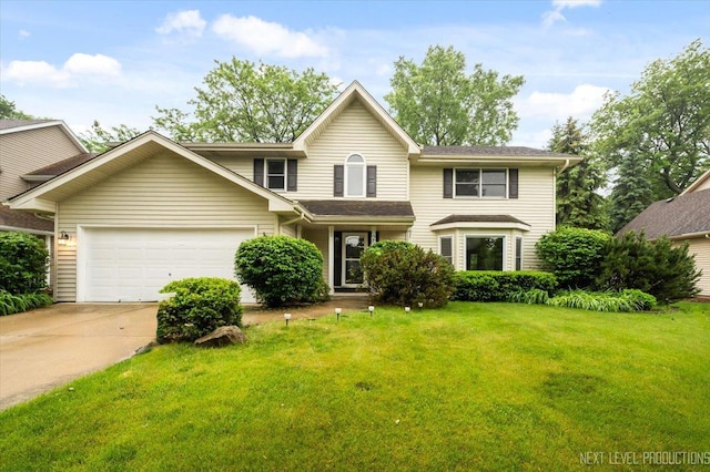 2556 Leach Dr, Naperville, IL 60564 - traditional-style house featuring a garage, driveway, and a front lawn