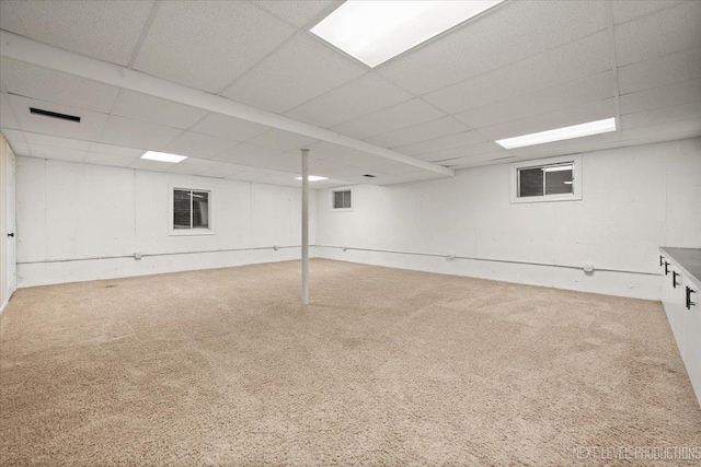 2556 Leach Dr, Naperville, IL 60564 - finished below grade area featuring a drop ceiling and carpet