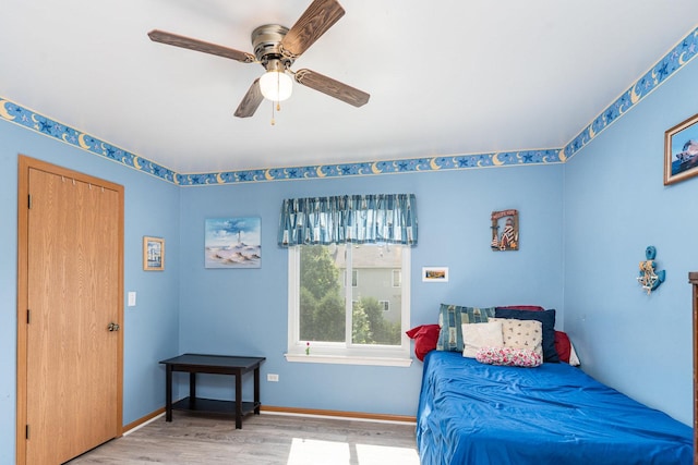 2715 Lahinch Dr, Aurora, IL 60503 - bedroom with wood finished floors and a ceiling fan