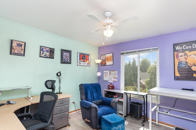 2715 Lahinch Dr, Aurora, IL 60503 - office space featuring wood finished floors and ceiling fan