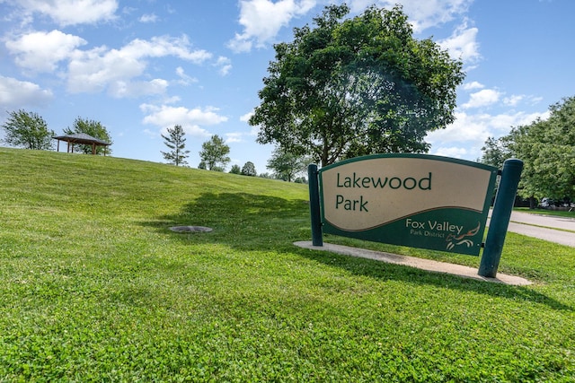 2715 Lahinch Dr, Aurora, IL 60503 - community sign featuring a yard