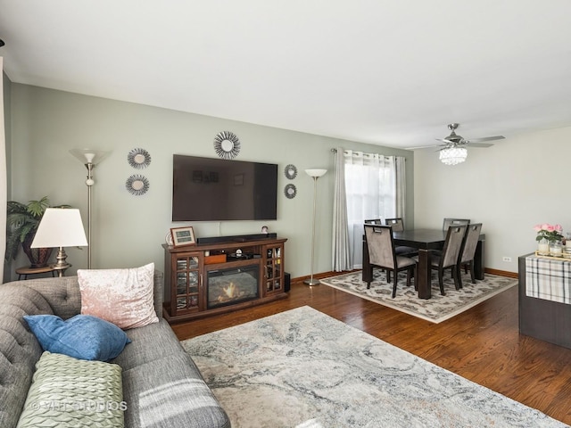 2136 N Westmoreland Dr, Palatine, IL 60074 - living area featuring wood finished floors and a ceiling fan