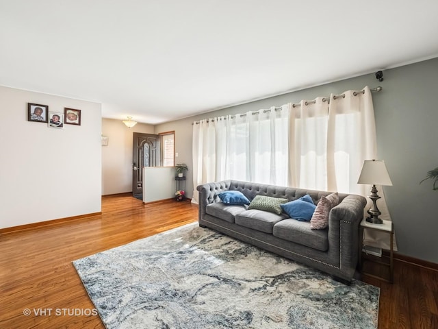2136 N Westmoreland Dr, Palatine, IL 60074 - living room featuring wood finished floors and baseboards