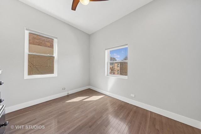 3342 S Giles Ave, Chicago, IL 60616 - spare room with a ceiling fan, wood finished floors, baseboards, and vaulted ceiling