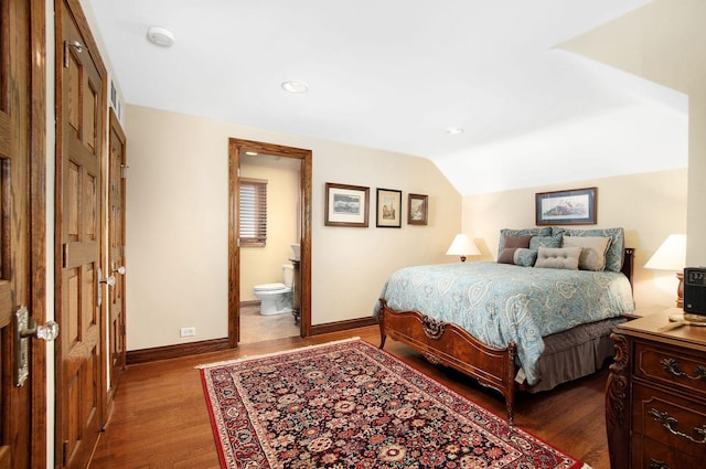 1902 N 77th Ct, Elmwood Park, IL 60707 - bedroom featuring dark wood finished floors, ensuite bath, recessed lighting, and lofted ceiling