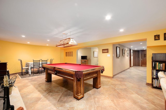 1902 N 77th Ct, Elmwood Park, IL 60707 - playroom featuring arched walkways, pool table, and recessed lighting