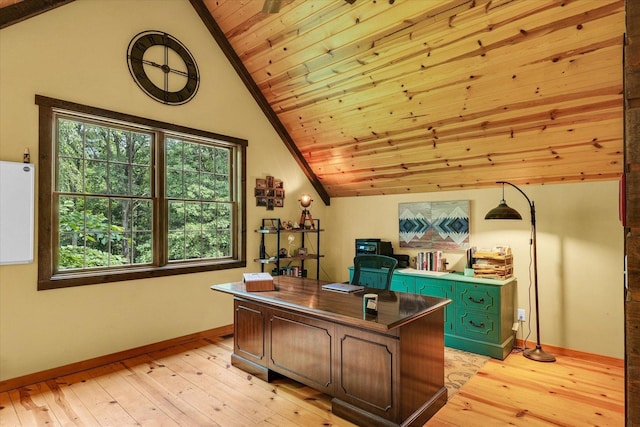 2804 E Concord Rd, Urbana, IL 61802 - office space with lofted ceiling, light wood-type flooring, and wood ceiling
