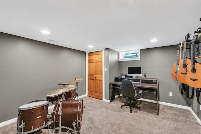 2804 E Concord Rd, Urbana, IL 61802 - carpeted home office with recessed lighting