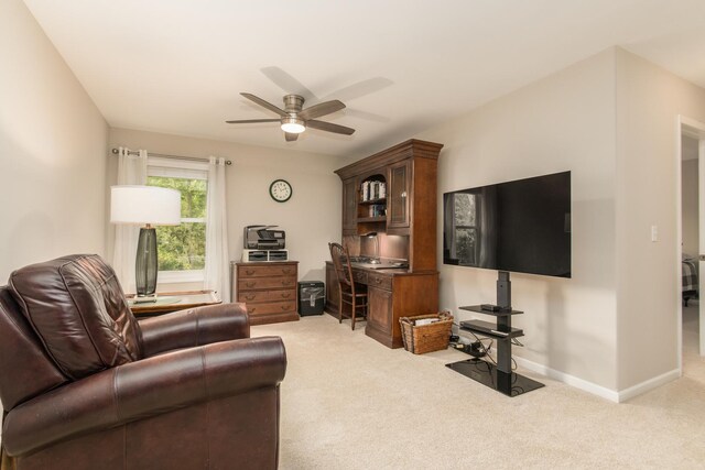 9215 Waterfall Glen Blvd, Darien, IL 60561 - carpeted living area with a ceiling fan and baseboards
