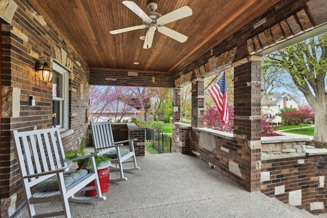 1424 Glencoe Ave, Highland Park, IL 60035 - porch with a ceiling fan