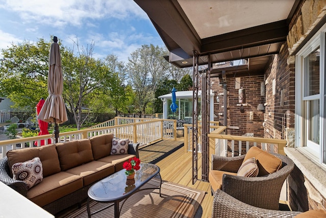 1424 Glencoe Ave, Highland Park, IL 60035 - wooden deck with an outdoor hangout area