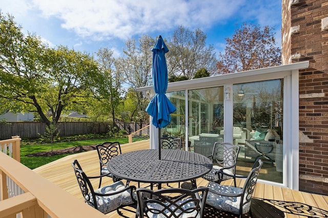 1424 Glencoe Ave, Highland Park, IL 60035 - wooden deck with outdoor dining space