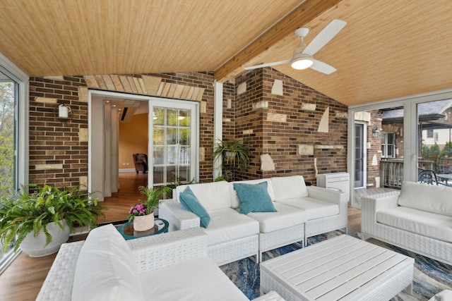 1424 Glencoe Ave, Highland Park, IL 60035 - view of patio / terrace featuring an outdoor hangout area and ceiling fan