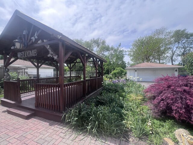7011 Avon Ave, Oak Lawn, IL 60453 - view of property's community with a gazebo, a garage, and a deck