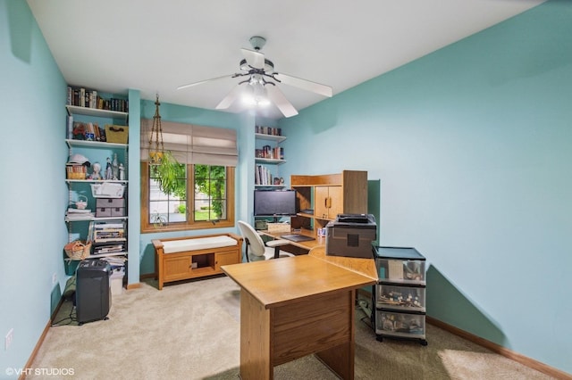 1021 Oxford St, Downers Grove, IL 60516 - office area with light carpet and a ceiling fan