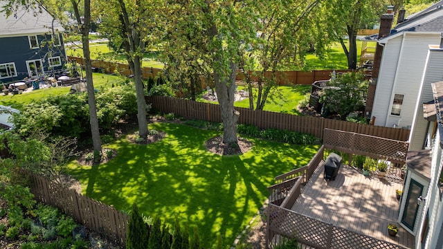 1021 Oxford St, Downers Grove, IL 60516 - fenced backyard featuring a wooden deck