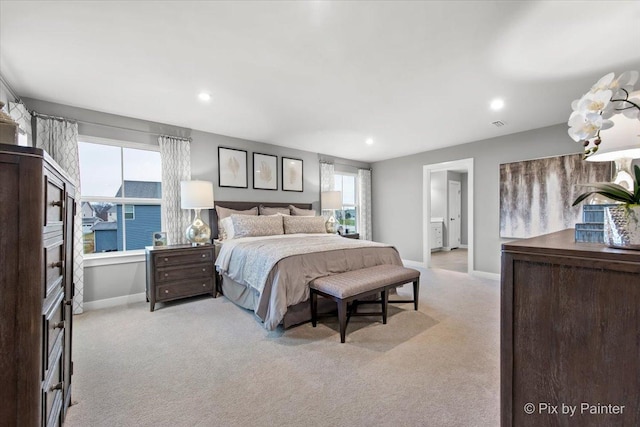 2093 Squire Cir, Yorkville, IL 60560 - bedroom featuring baseboards, light carpet, and recessed lighting