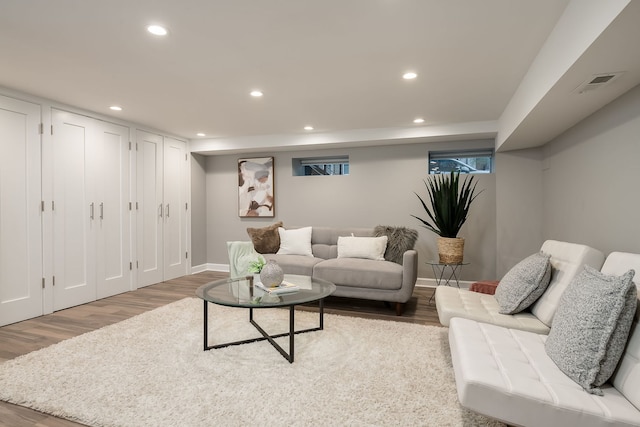 2117 W Dickens Ave, Chicago, IL 60647 - living area featuring wood finished floors, recessed lighting, and baseboards
