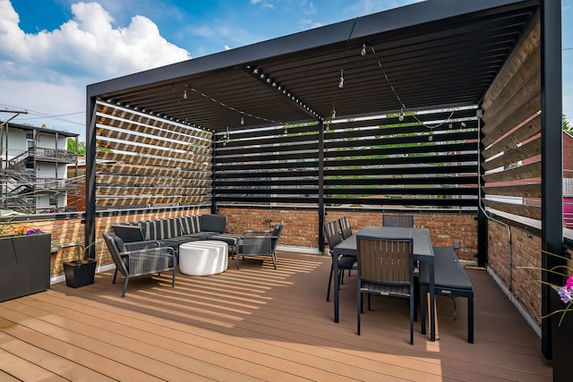 2117 W Dickens Ave, Chicago, IL 60647 - deck featuring outdoor dining area and an outdoor hangout area