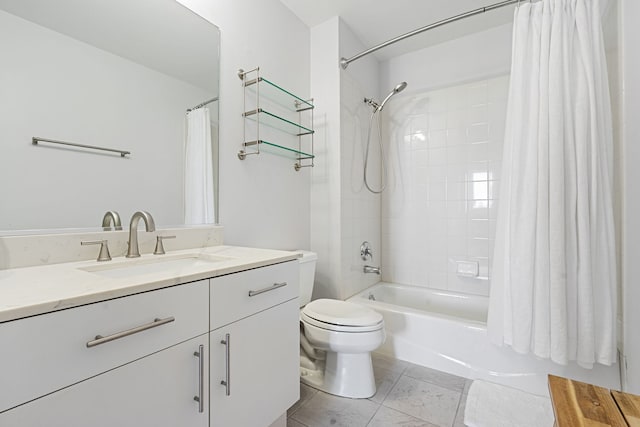1515 S Prairie Ave Unit 1016, Chicago, IL 60605 - full bathroom with tile patterned floors, vanity, shower / bath combo with shower curtain, and toilet