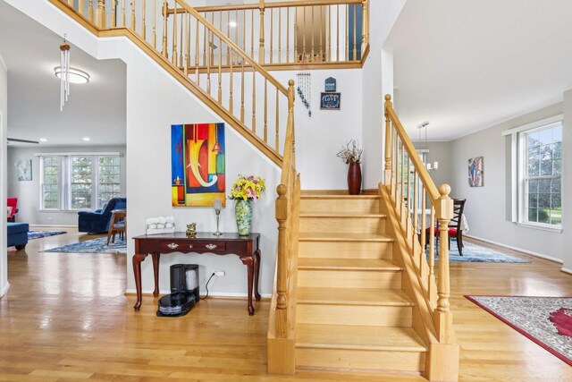 263 Thrush Cir, Lindenhurst, IL 60046 - stairway featuring wood finished floors and baseboards
