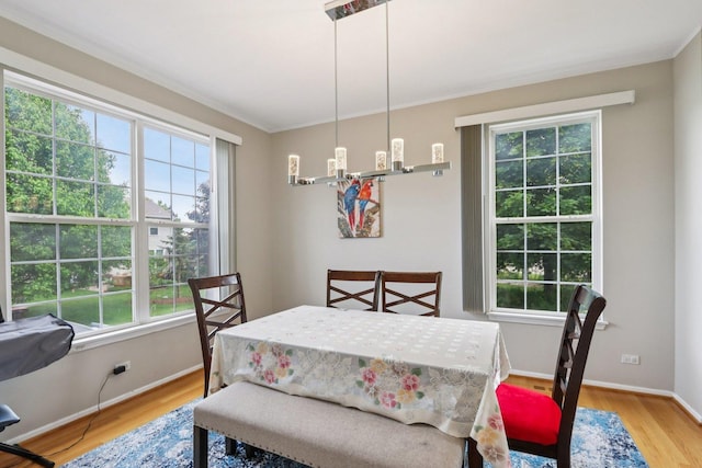 263 Thrush Cir, Lindenhurst, IL 60046 - dining room with plenty of natural light, wood finished floors, baseboards, and ornamental molding