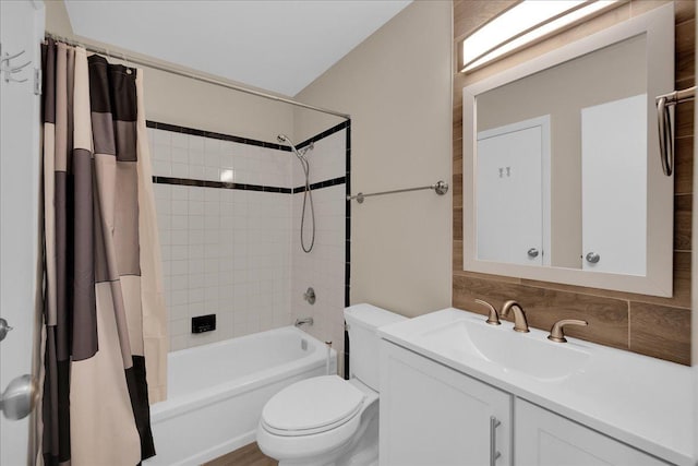 1330 Woodcutter Ln, Wheaton, IL 60189 - full bath with toilet, vanity, and shower / bath combo with shower curtain