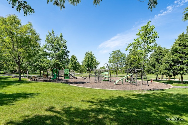 2417 Wentworth Ln, Aurora, IL 60502 - community jungle gym featuring a lawn