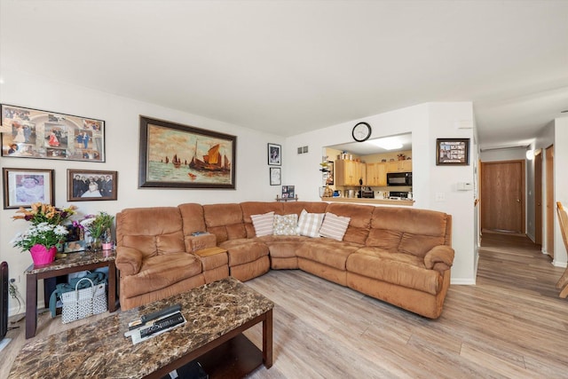 46 Harmony Ln, Romeoville, IL 60446 - living area featuring light wood-style flooring and baseboards