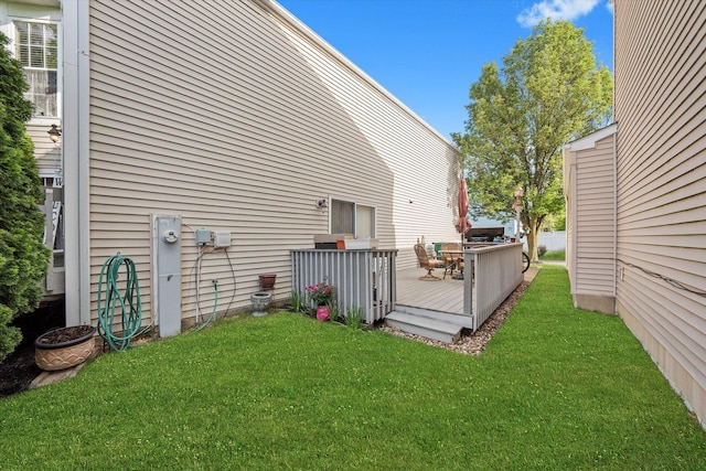 46 Harmony Ln, Romeoville, IL 60446 - view of green lawn featuring a deck