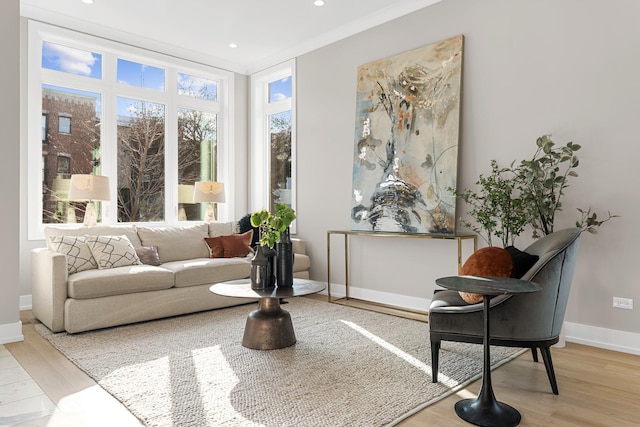 1636 W Wolfram St, Chicago, IL 60657 - living area with wood finished floors, baseboards, and recessed lighting