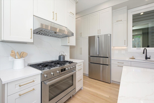 1636 W Wolfram St, Chicago, IL 60657 - kitchen with appliances with stainless steel finishes, under cabinet range hood, a sink, and decorative backsplash