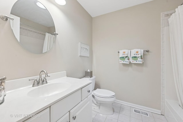 13922 Steepleview Ln, Lemont, IL 60439 - bathroom with vanity, tile patterned flooring, and shower / bath combo