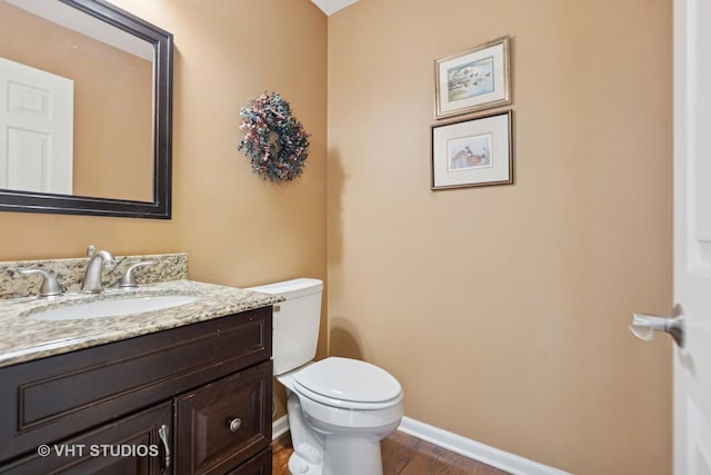 13922 Steepleview Ln, Lemont, IL 60439 - half bathroom with vanity and wood finished floors