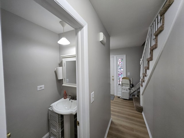 4400 Waubansie Ln, Lisle, IL 60532 - hallway featuring dark wood-style floors and stairway