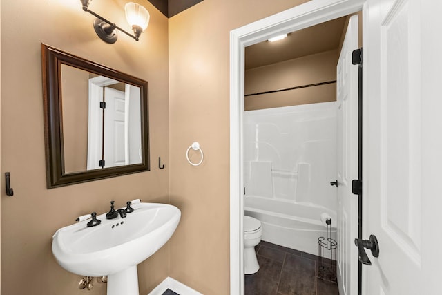 499 Waubonsee Cir, Oswego, IL 60543 - full bath with toilet,  shower combination, and a sink