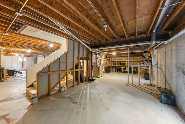 499 Waubonsee Cir, Oswego, IL 60543 - unfinished below grade area with stairs