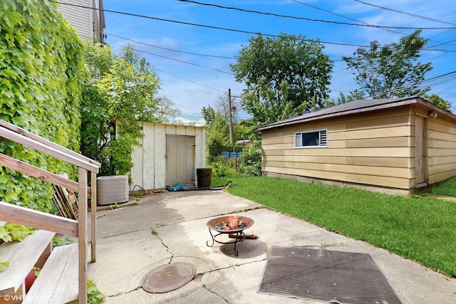 6522 N Sacramento Ave, Chicago, IL 60645 - view of patio with a fire pit and cooling unit