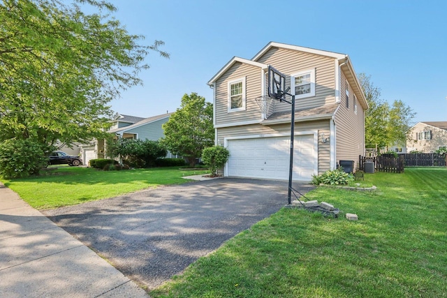 4801 Bordeaux Dr, Lake In The Hills, IL 60156 - view of front facade with an attached garage, asphalt driveway, and central AC
