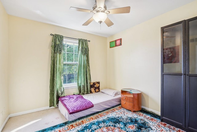 4801 Bordeaux Dr, Lake In The Hills, IL 60156 - bedroom with baseboards, carpet flooring, and ceiling fan