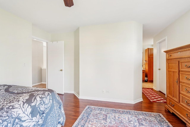4801 Bordeaux Dr, Lake In The Hills, IL 60156 - bedroom featuring dark wood finished floors, baseboards, and a ceiling fan