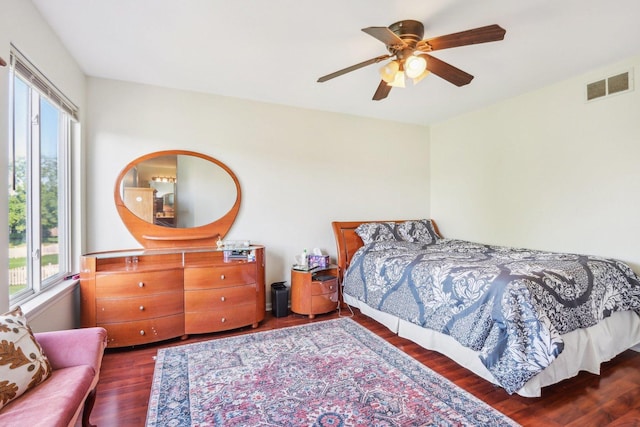 4801 Bordeaux Dr, Lake In The Hills, IL 60156 - bedroom with multiple windows, wood finished floors, and a ceiling fan