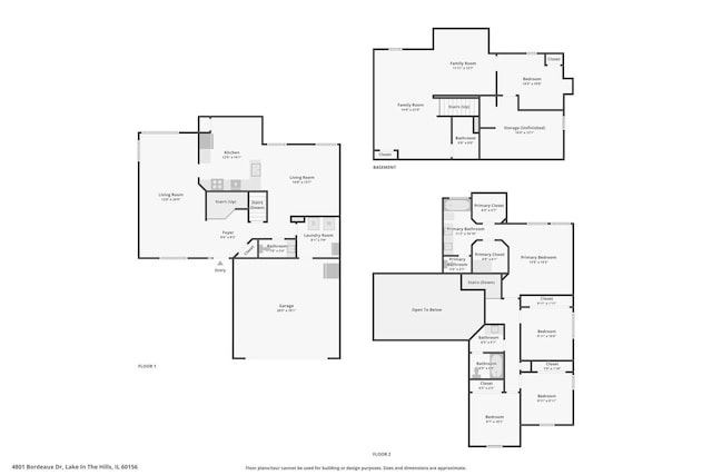 4801 Bordeaux Dr, Lake In The Hills, IL 60156 - floor plan / room layout